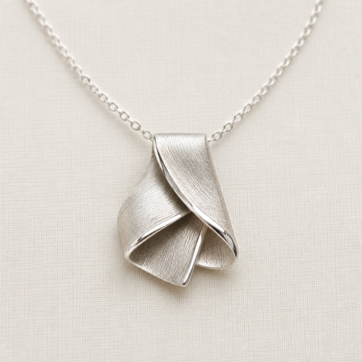 Folded Silver Pendant